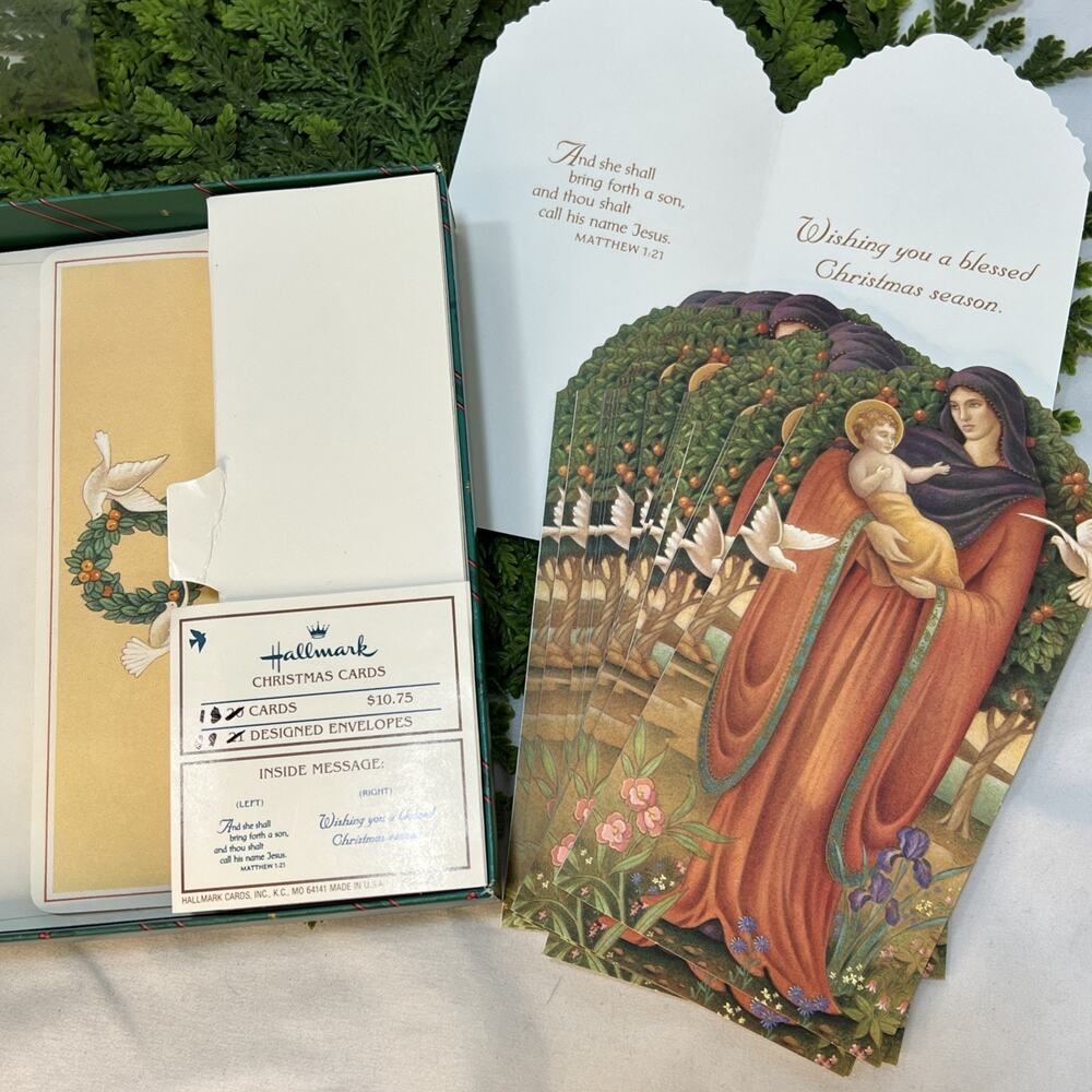 Vintage Madonna Child Mary Baby Jesus Christmas Hallmark 18 Cards Envelopes